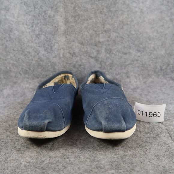 Toms Shoes Womens 8 Flats Slip On Loafer Casual Canvas Blue Alpargatas Boho - Picture 2 of 10